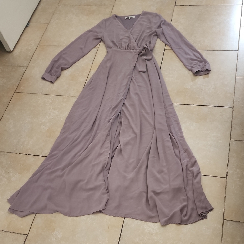 Brass&Roe Eegant Mauve Purple Wrap Dress Size Small